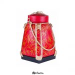 Red and gold floral design Thai rice box